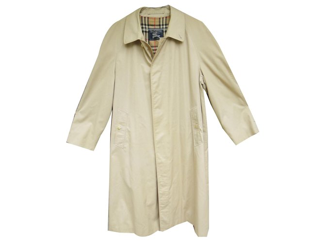 Burberry men's raincoat vintage size 62 Beige Cotton Polyester  ref.170099