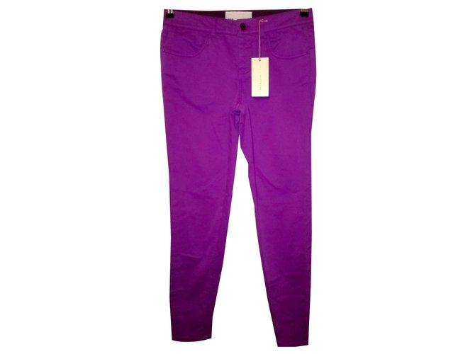 Stella Mc Cartney Stella McCartney Nuevo con pantalones de algodón morados finos de Tag Lady Púrpura  ref.170100