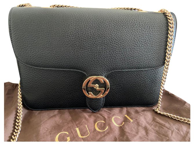 Gucci Interlocking Cuir Noir  ref.170102