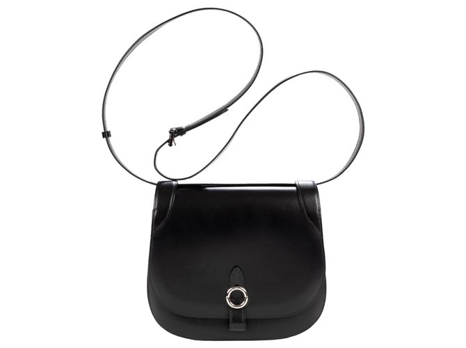 Moynat "Mignon" limited series shoulder bag in black box leather, new condition!  ref.170111