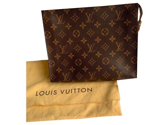 Louis Vuitton Pochette 26 Braun Leinwand  ref.170190