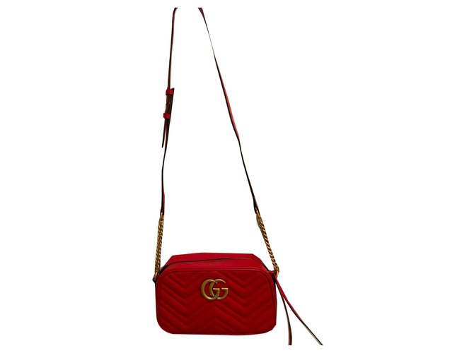 Gucci Marmont Cuir Rouge  ref.170191