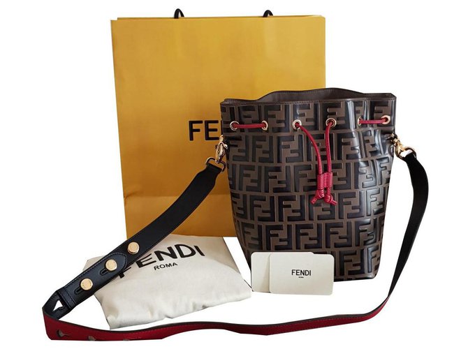 By The Way Fendi Bucket bag my treasure Brown Leather  ref.170193