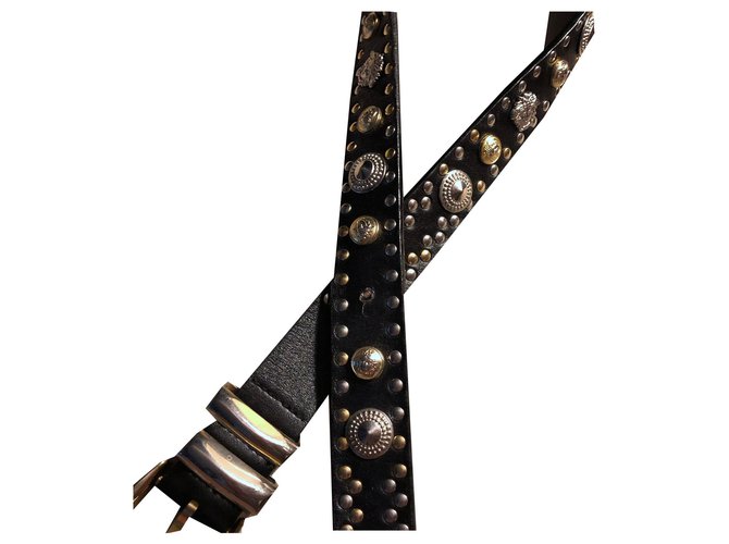 Vintage Gianni Versace leather belt Black  ref.170243