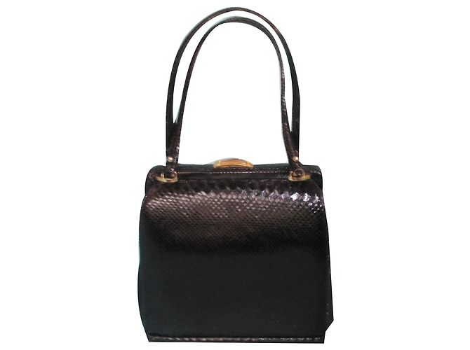 Autre Marque Sac à main en python noir