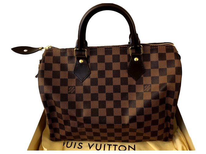 Louis Vuitton Speedy 30 Damier ebony Brown Cloth  ref.170255