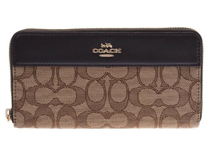 Coach Signature outlet Beige Leather  ref.170270