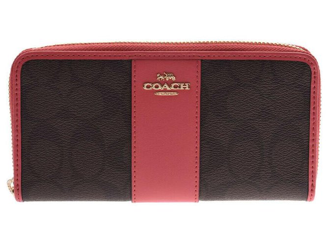 Coach Signature outlet Red Leather  ref.170271