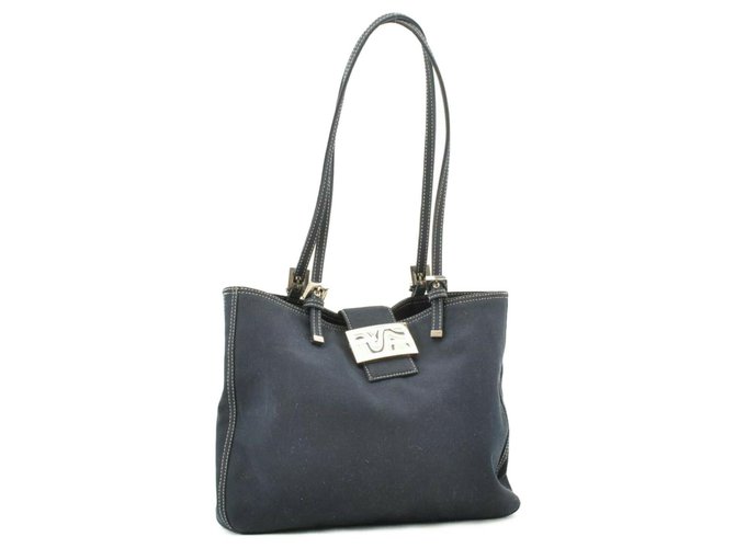 Fendi Canvas Shoulder Bag Blue Cloth  ref.170300