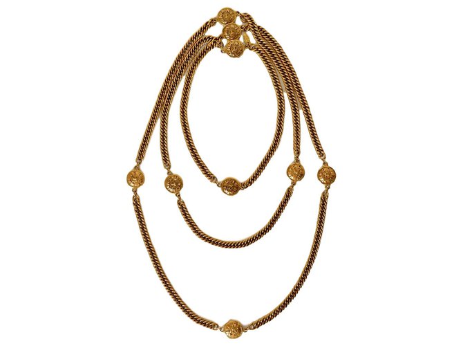 Chanel Lunghe collane D'oro Metallo  ref.170332