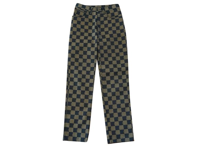 Fendi Pants, leggings Brown Black Polyester  ref.170337