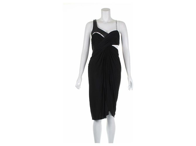 Alexander Wang Kleid mit Lederbesatz ausschneiden Schwarz