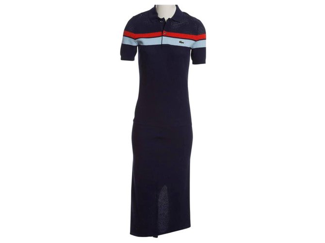 Lacoste Dresses Navy blue Cotton  ref.170376