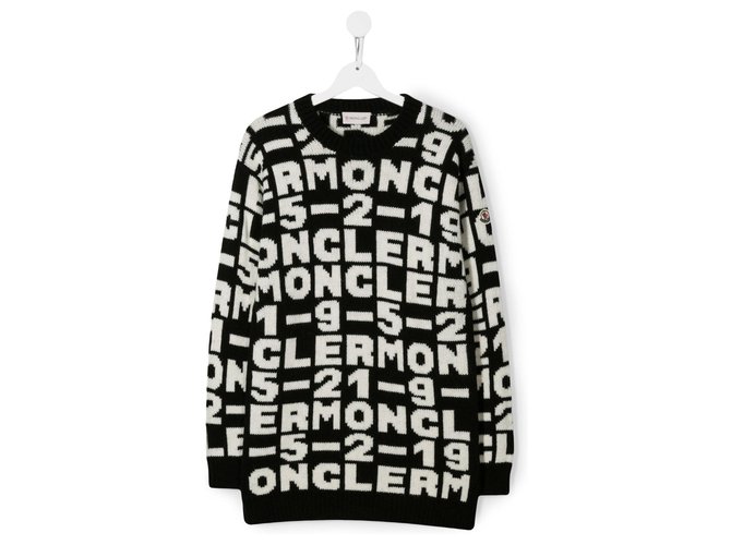 nuevo suéter moncler Negro Blanco Lana  ref.170392