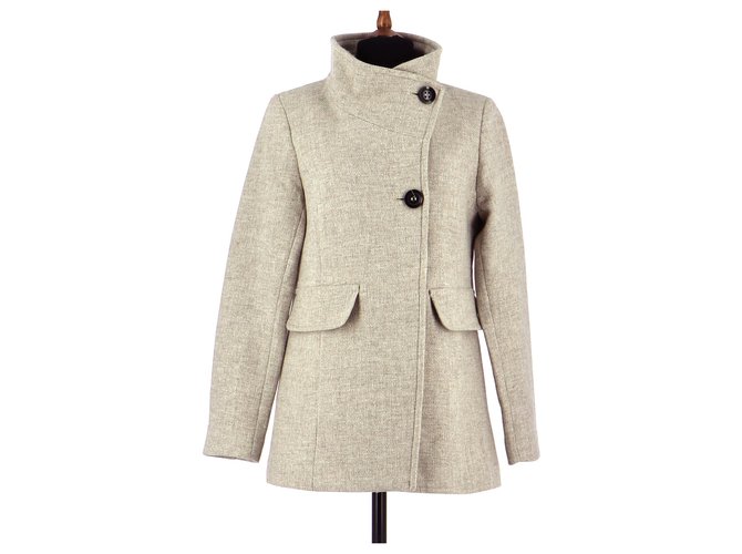 CAROLL Coat Beige Wool  ref.170483