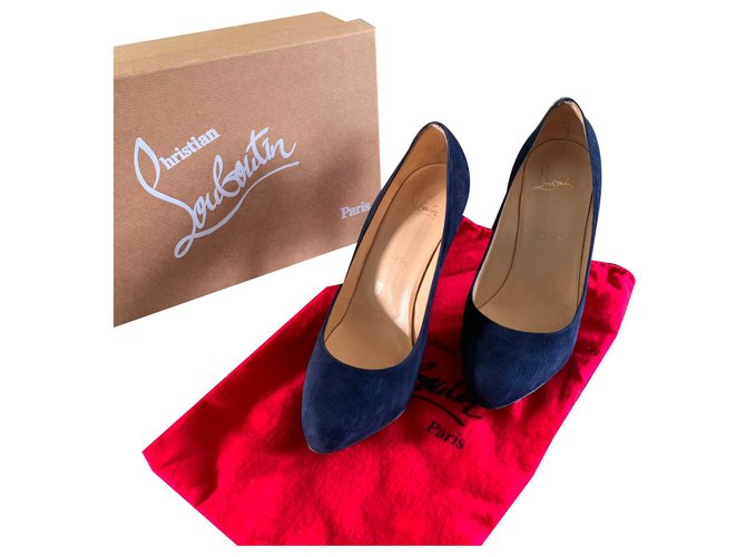 Christian Louboutin New declic 120 Navy blue Suede  ref.170611