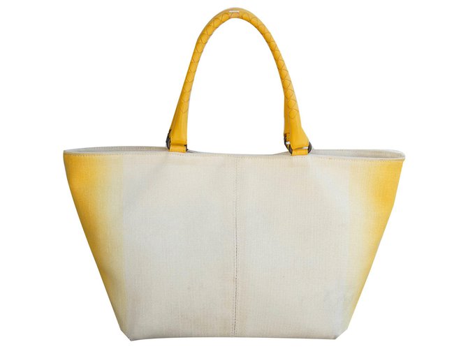 Bottega Veneta Handbags Beige Yellow Cloth  ref.170635