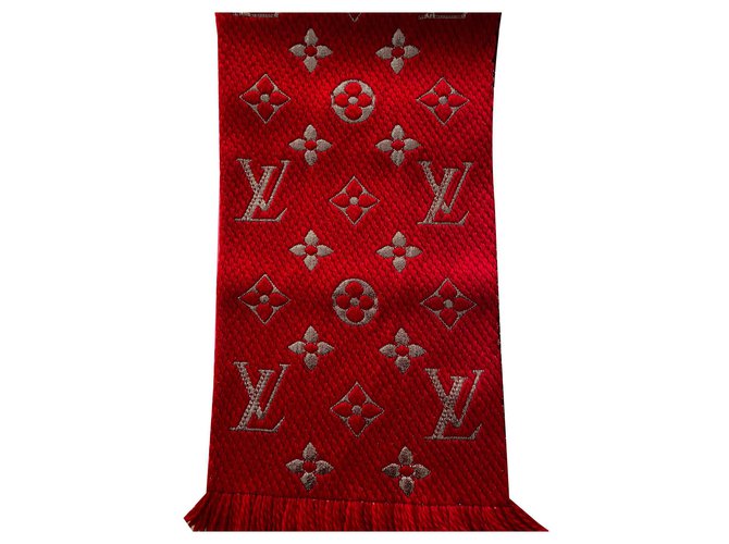 Louis Vuitton Logomania glänzen Rot Wolle  ref.170664