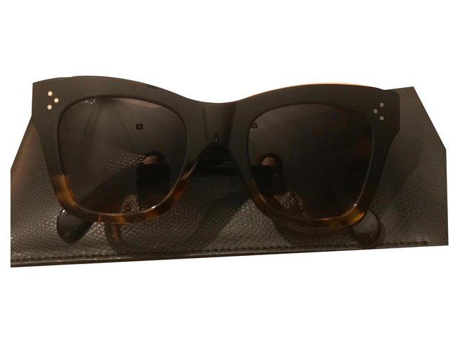 Céline Sunglasses Brown Black Plastic  ref.170702