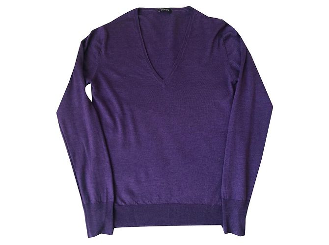 Cruciani Leichter Pullover aus Kaschmir und Seide Lila