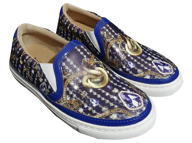 Just Cavalli Scarpe da ginnastica Blu Multicolore Pelle  ref.170719