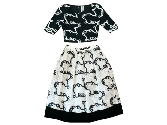 Christian Dior Dresses Black White Cotton Nylon Rayon  ref.170731