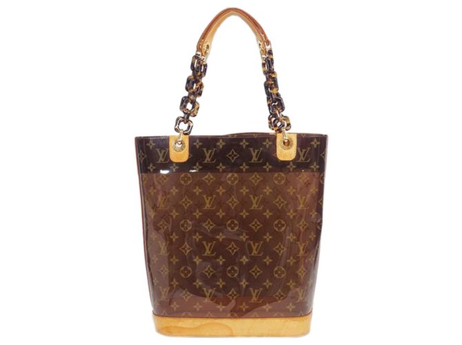 Louis Vuitton Monogram Brown Cabas Sac Ambre MM Marrone Pelle Plastica  ref.170773 - Joli Closet