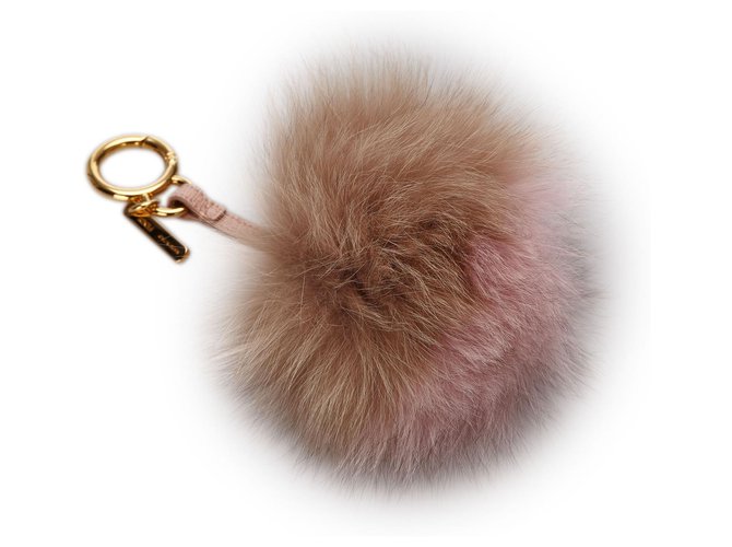 Fendi Pink Fur Pom-Pom Key Chain  ref.170815