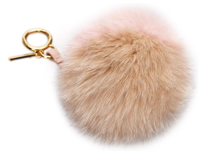 Fendi Pink Fur Pom-Pom Schlüsselanhänger Pelz  ref.170828