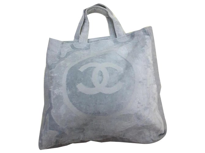 New Chanel tote Grey Cotton  ref.170830