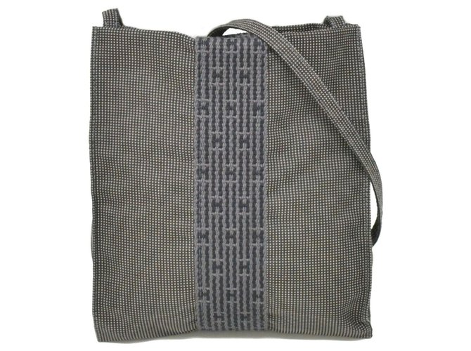 Hermès Her line sacoche Grey Synthetic  ref.170925