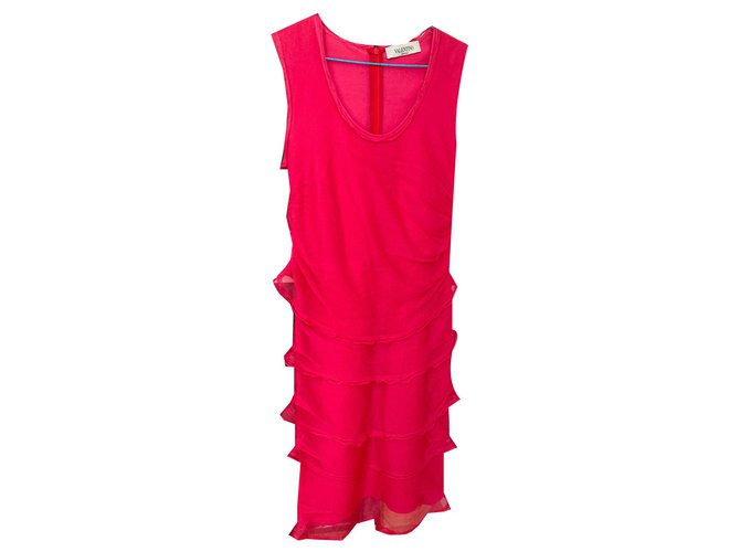 Valentino Near body dress Pink Silk  ref.170931