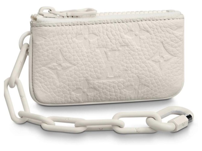 Louis Vuitton key pouch White Leather  ref.170977