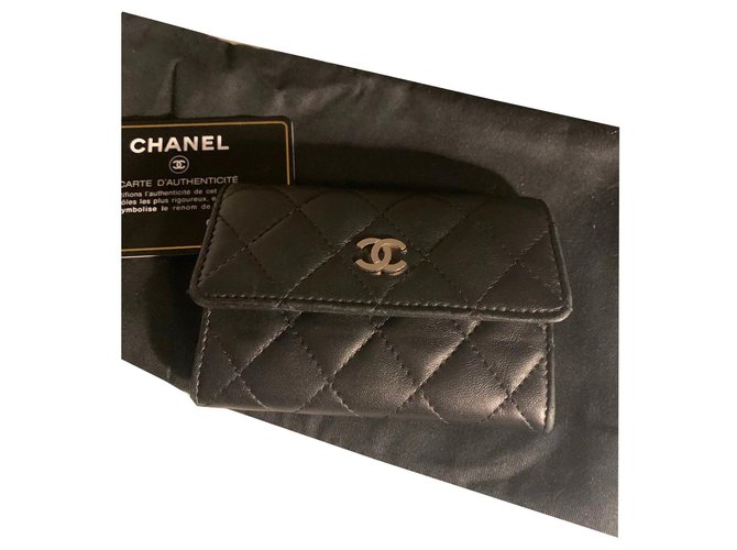 Chanel Bourses, portefeuilles, cas Cuir Noir  ref.170982