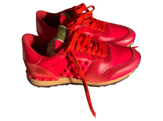 Valentino Garavani sneakers Cuir Rouge  ref.170983
