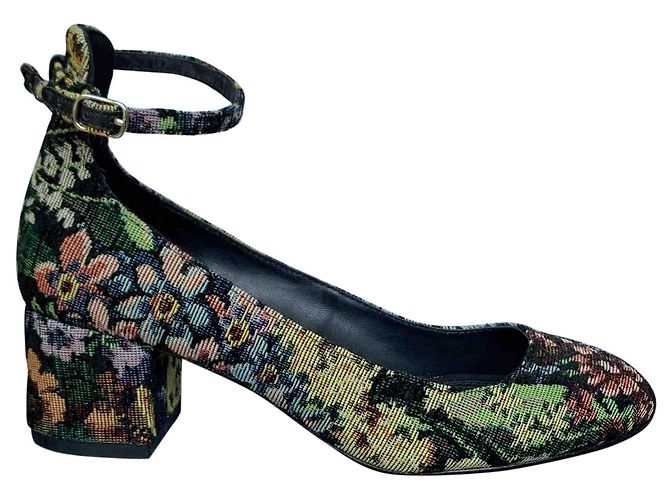 Sandro Jacquard Pumps Mandelform Schwarz Multicolor Mehrfarben