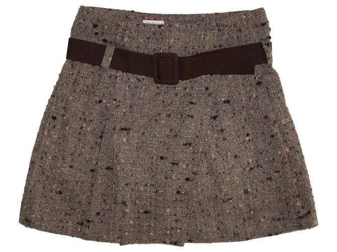 Max & Co Skirts Brown Wool Polyamide  ref.171006