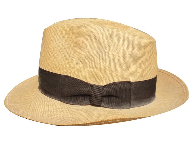 Autre Marque chapéu de palha flechet vintage t 58 Amarelo  ref.171008