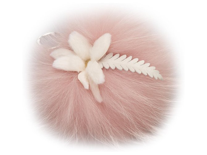 Fendi Pink Fur Pom-Pom Key Chain  ref.171037