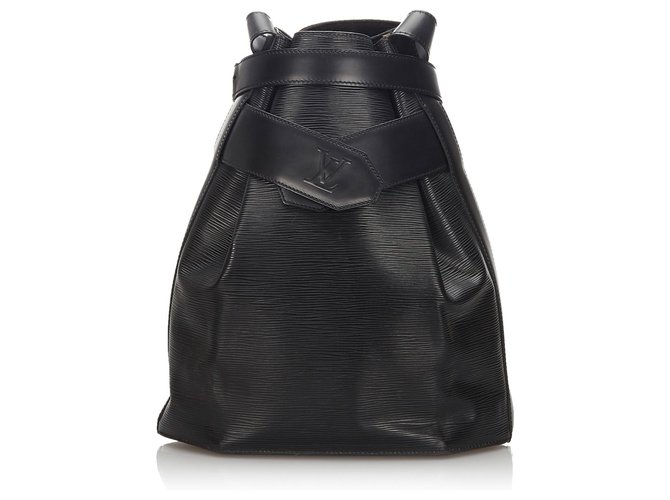 Louis Vuitton Black Epi Sac dEpaule Negro Cuero  ref.171038