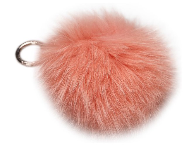 Fendi Orange Fur Pom-Pom Key Chain  ref.171053