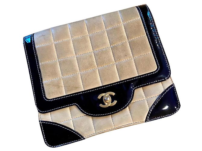 Borsa Chanel Nero Beige Pelle