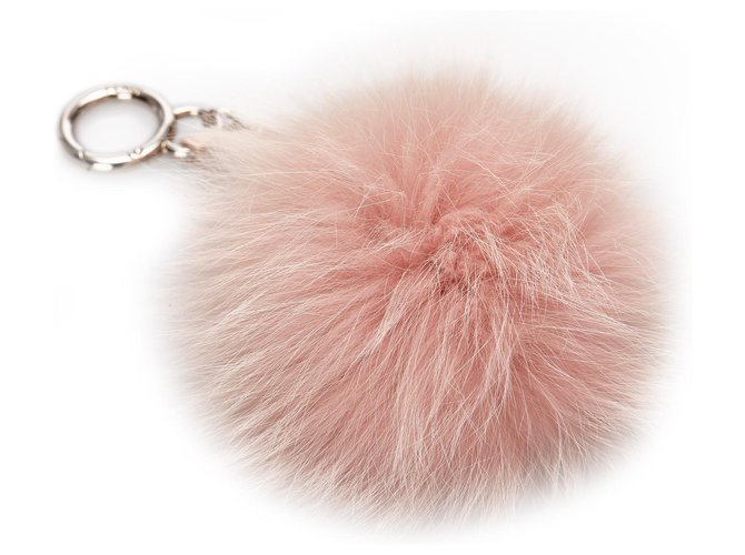 Fendi Fruits Fox Fur Bag Charm in Pink