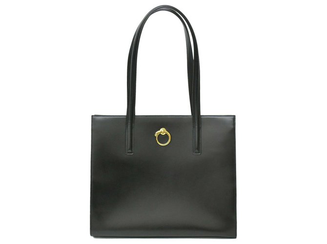 Cartier Vintage Shoulder Bag Black Leather  ref.171427