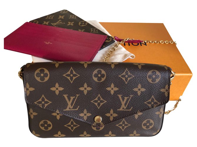 Louis Vuitton Pochette Felicie Monogram (Without Accessories) Fuchsia  Lining for Women