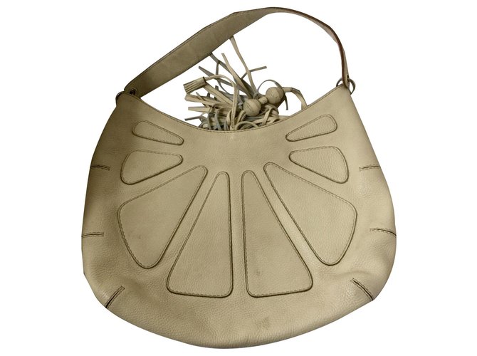Anya Hindmarch Large leather shoulder bag Beige Cream  ref.171501