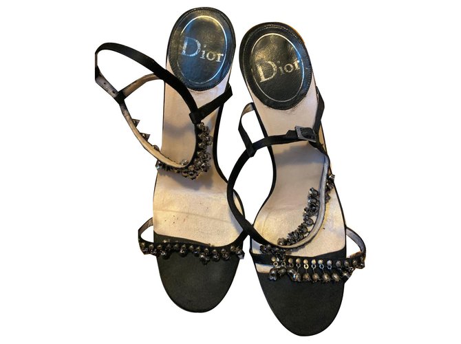 Christian Dior Heels Black Satin  ref.171516