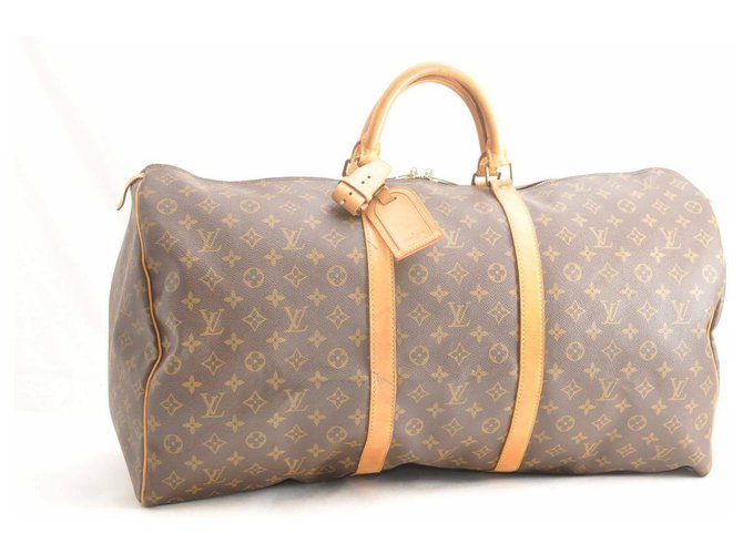 Louis Vuitton Keepall 60 Brown Leather  ref.171517