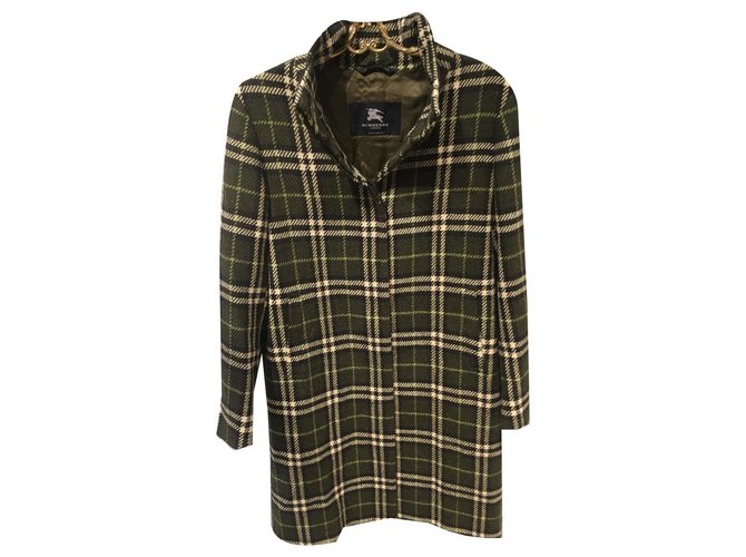 Burberry Coats, Outerwear Green Wool  ref.171523