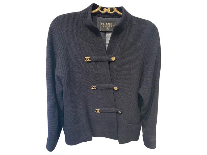 Chanel Jackets Navy blue Wool  ref.171539